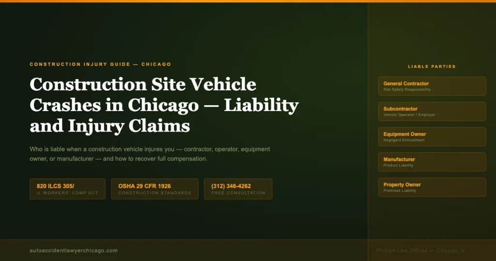 Construction site vehicle crash liability guide for Chicago — Phillips Law Offices