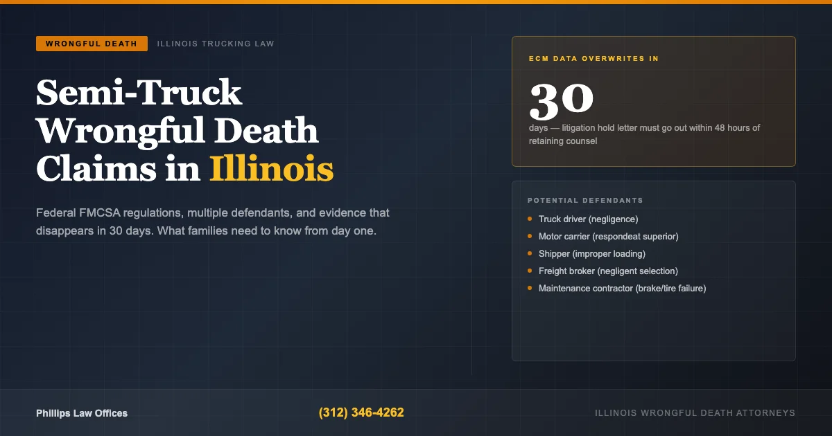 Semi-Truck Wrongful Death Claims in Illinois