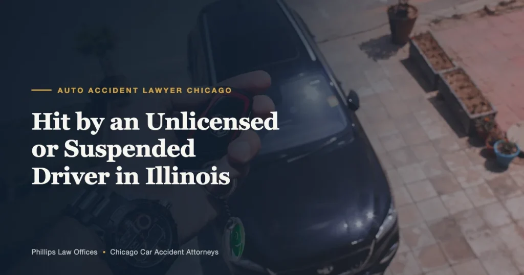 Hit by an Unlicensed or Suspended Driver in Illinois