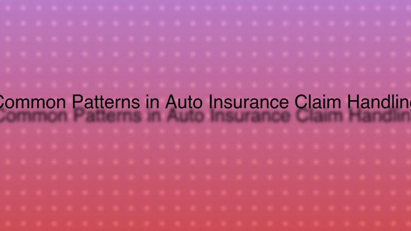 Common Patterns in Auto Insurance Claim Handling