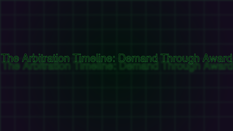 The Arbitration Timeline: Demand Through Award